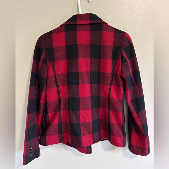 Gap Women’s Buffalo Plaid Double Breasted Peacoat - Picture 3 of 7